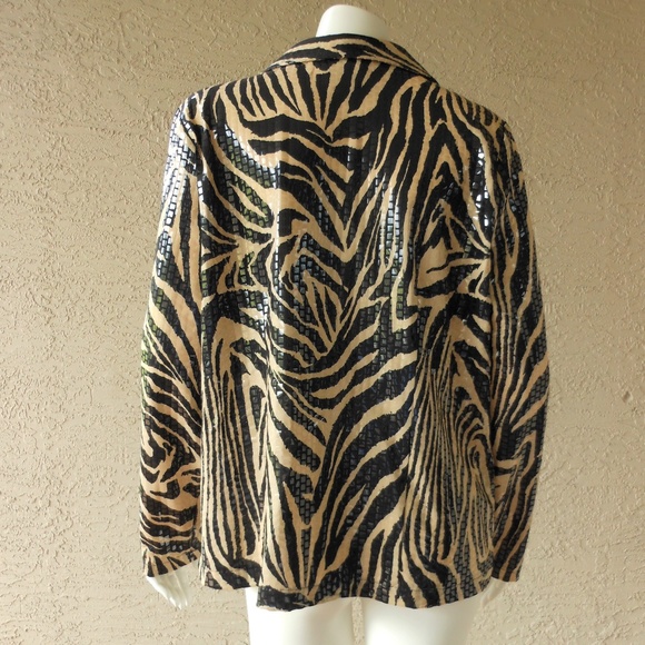 Misook Jackets & Coats Black Tan Zebra Print Designer Jacket Poshmark